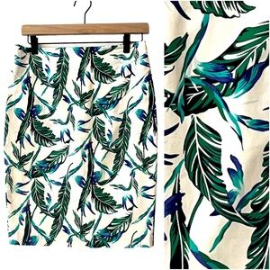 Dalia Leaf Floral Pencil Skirt